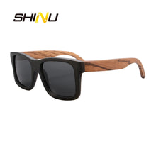 Загрузить изображение в средство просмотра галереи, Men&#39;s sunglasses wood square Wooden  Polarized Sunglasses for men wooden polarized sunglasses 6095
