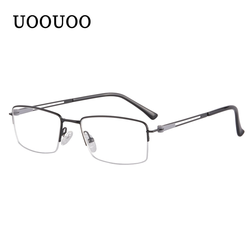 Shinu óculos de miopia com bloqueio de luz azul, óculos masculino ultraleve quadrado de prescrição, meia armação de metal, leitores de jogos de computador 