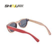 Carregar imagem no visualizador da galeria, Wooden polarized Sunglasses Women Skateboard wood sunglasses wood woman 	 sunglasses woman luxury 2024 original 68022
