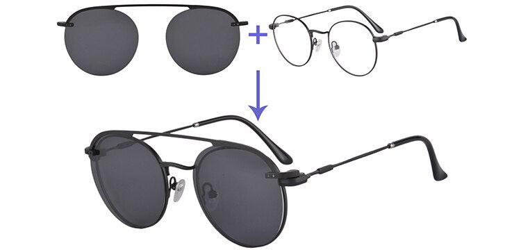 Shinu polarizado óculos de sol feminino clip-on óculos de sol progressivo multifocal óculos de leitura miopia prescrição luz azul