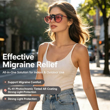 Load image into Gallery viewer, SHINU FL‑41 Migraine Glasses Clip‑on Blue Light Filter Clip On Lenses for Photophobia Light Sensitivity Clip for Eyeglasses
