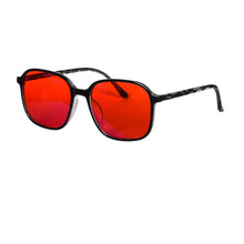 Load image into Gallery viewer, SHINU Y2k Style Glasses Men Women Square Shape Red Lens Better Sleep Blue Light Blocking Glasses Orange Lens for Computer Gaming
