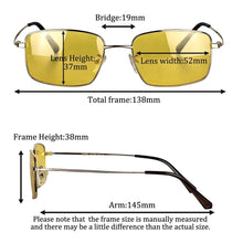 Загрузить изображение в средство просмотра галереи, Blue Light Blocking &amp; UV 400 for Daily Use Night Vision Metal Driving Glasses Photochromic Polarized Sunglasses Men
