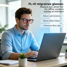 Load image into Gallery viewer, SHINU FL‑41 Gaming Migraine Glasses Anti Screen Flicker Blue Light Blocking Reduce Eye Fatigue Discomfort for Long Time Game
