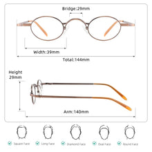 Carregar imagem no visualizador da galeria, Small Round Women Men Reading Glasses with Diopters Customized Prescription Glasses Astigmatism Diopter Myopia 1.0 Reading 2.0
