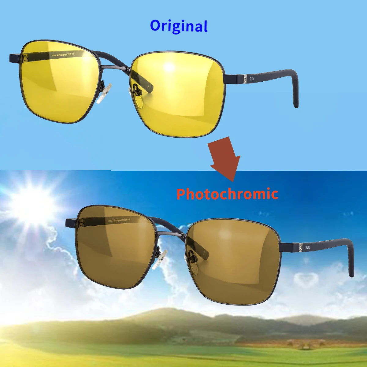 Night Vision Glasses for Driving Photochromic Sunglasses Men Day and – SHINU EYEWEAR STORE
