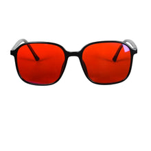 Load image into Gallery viewer, SHINU Y2k Style Glasses Men Women Square Shape Red Lens Better Sleep Blue Light Blocking Glasses Orange Lens for Computer Gaming
