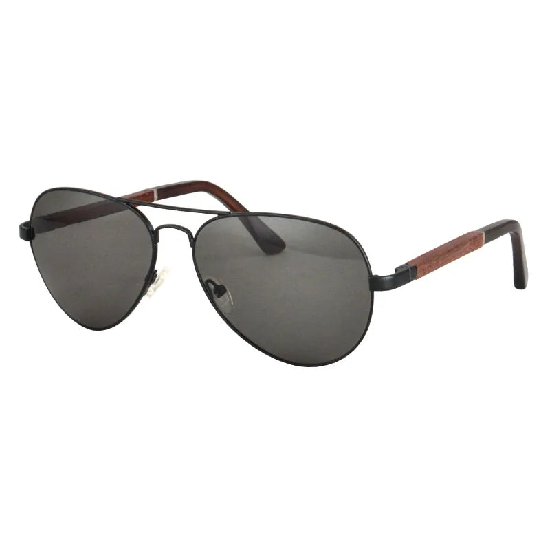 Luxury Men's Polarized Sunglasses Driving Sun Glasses For Men Women Brand Designer Male Vintage Black Pilot wooden Sunglasses