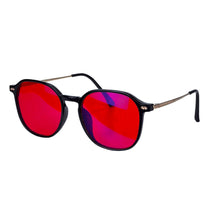 Load image into Gallery viewer, Red Glasses for Better Sleep Blue Light Blocking Glasses Orange Lenses Improve Insomnia Square Tr90 Glasses Women Big Size 140mm
