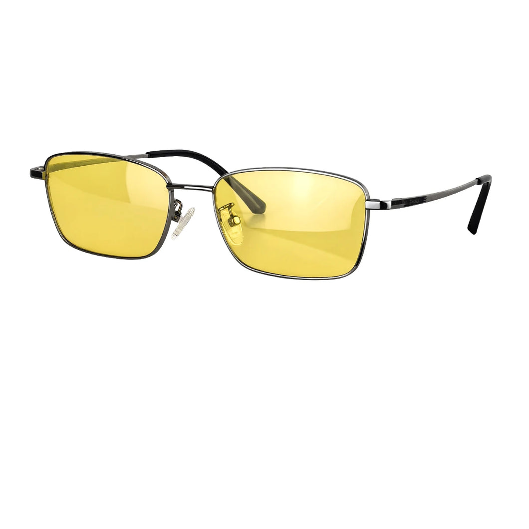 Night Vision Sunglasses Men Titanium Driving Glasses for Vision Blue Light Blocking Computer Glasses Yellow Lens Fishing Eyewear