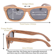 Load image into Gallery viewer, SHINU Women sunglasses polarized nature wood sun glasses handmade Zebra wood man sunglass Polarized lenses  sunglasses  new in
