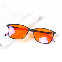 Load image into Gallery viewer, Blue light blocking Computer GLasses Women Red lenses 100% blocking for good sleep Orange lenses 99%  long time with blue light
