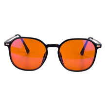 Load image into Gallery viewer, Red Glasses for Better Sleep Blue Light Blocking Glasses Orange Lenses Improve Insomnia Square Tr90 Glasses Women Big Size 140mm
