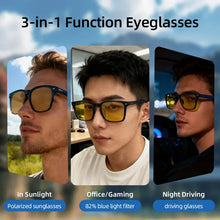 Загрузить изображение в средство просмотра галереи, Photochromic Polarized Sunglasses Blue Light Computer Glasses Night Vision for Driving Acetate Frame Woman Size 127mm

