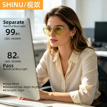 Load image into Gallery viewer, blue light blocking glasses man women better sleep red glasses orange lens computer glasses yellow lens daytime working glasses
