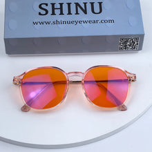 Load image into Gallery viewer, Red Glasses for Better Sleep Blue Light Blocking Glasses Orange Lenses Improve Insomnia Square Tr90 Glasses Women Big Size 140mm

