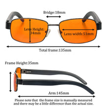 Load image into Gallery viewer, Orange Glasses Blue Light Blocking Red Lens Glasses Anti BlueLight Wooden Glasses Men Nighttime Blue Light Protection Small Size
