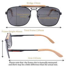 Carregar imagem no visualizador da galeria, SHINU Polarized Sunglasses men wooden glasses metal frame Luxruy Designer bamboo sunglasses for man small face size
