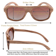 Load image into Gallery viewer, wooden polarized sunglasses men wood sunglasses zebra wood big frame polarized driving sunglass mens  6043
