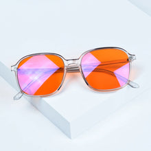 Load image into Gallery viewer, SHINU Y2k Style Glasses Men Women Square Shape Red Lens Better Sleep Blue Light Blocking Glasses Orange Lens for Computer Gaming
