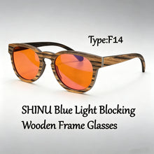 Load image into Gallery viewer, Blue Light Blocking Wooden Frame Glasses Red Lens for Pre-Sleep Orange Lens for Long Time Night Work &amp; Gaming
