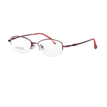 Load image into Gallery viewer, Women Myopia Glasses Titanium Frame Small Lens Size Prescription Glasses Single Vision Custom Buyer Prescription Half Frame
