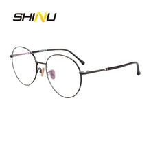 Загрузить изображение в средство просмотра галереи, SHINU Vintage Round Reading Glasses Women Men Fashion Reader Anti Blue Ray &amp; Antifatigue Diopter Eyeglasses Presbyopia Eyewear
