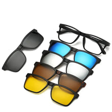Load image into Gallery viewer, Prescription Glasses with 5 Color Polarized Clip on Sunglasses Progressive Multifocal See Far and Near Reading Glasses Men Women
