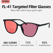 Load image into Gallery viewer, SHINU FL‑41 Gaming Migraine Glasses Anti Screen Flicker Blue Light Blocking Reduce Eye Fatigue Discomfort for Long Time Game
