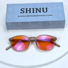 Load image into Gallery viewer, SHINU Blue Light Blocking Glasses Red Lens Good Sleeping Orange Lens Gaming Computer Eyeglasses Acetate Frame Men Women
