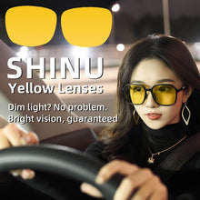 Load image into Gallery viewer, Night Vision Sunglasses Men Titanium Driving Glasses for Vision Blue Light Blocking Computer Glasses Yellow Lens Fishing Eyewear
