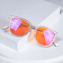 Load image into Gallery viewer, SHINU Red Lens Glasses Better Sleep Orange Lens Blue Light Blocking for Computer or Long Time Gaming Tr90 Frame Y2k Glasses
