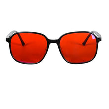 Load image into Gallery viewer, SHINU Y2k Style Glasses Men Women Square Shape Red Lens Better Sleep Blue Light Blocking Glasses Orange Lens for Computer Gaming
