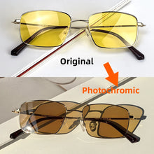 Загрузить изображение в средство просмотра галереи, Blue Light Blocking &amp; UV 400 for Daily Use Night Vision Metal Driving Glasses Photochromic Polarized Sunglasses Men

