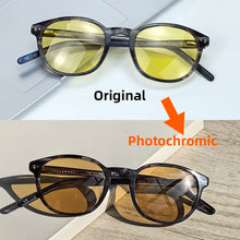Загрузить изображение в средство просмотра галереи, Photochromic Polarized Sunglasses Blue Light Computer Glasses Night Vision for Driving Acetate Frame Woman Size 127mm
