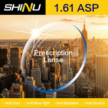 Load image into Gallery viewer, SHINU 1.56-1.74 Prescription Glasses Lenses Ultra Thin Aspheric HC TCM UV Resin Eyeglasses Lenses For Myopia Hyperopia SH1001
