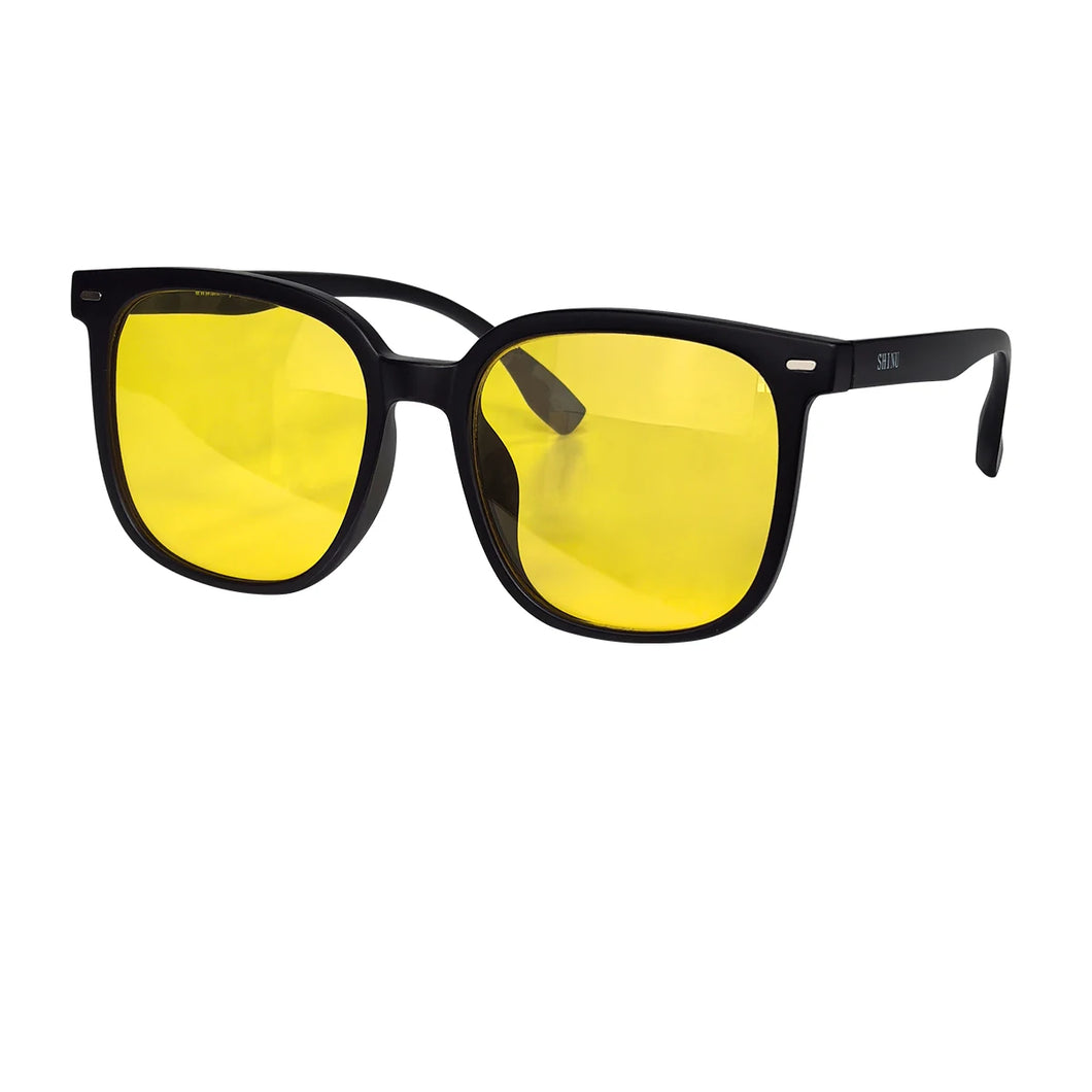 SHINU progressive Night Vision Glasses Man Acetate frame Night Driving Glasses Blocking Blue Light Lenses for Office Working