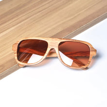 Load image into Gallery viewer, wooden polarized sunglasses men wood sunglasses zebra wood big frame polarized driving sunglass mens  6043
