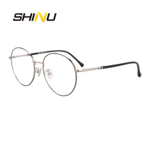 Загрузить изображение в средство просмотра галереи, SHINU Vintage Round Reading Glasses Women Men Fashion Reader Anti Blue Ray &amp; Antifatigue Diopter Eyeglasses Presbyopia Eyewear
