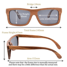 Загрузить изображение в средство просмотра галереи, polarized sunglasses men handmade wood vintage square sunglasses y2k spring hinge glasses nature pear wood 6010
