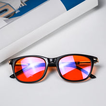 Load image into Gallery viewer, SHINU Women Red Lense Fashion Glasses Anti Blue Light Better Sleep Orange Lesnse Glasses for Long Time Work, Dyed Color Lenses
