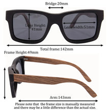 Load image into Gallery viewer, Men&#39;s sunglasses wood square Wooden  Polarized Sunglasses for men wooden polarized sunglasses 6095
