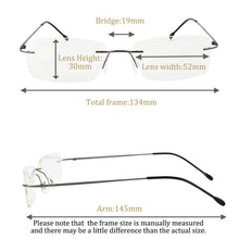 Load image into Gallery viewer, SHINU Titanium Frame Men Glasses Rimless Eyeglasses MR-7 Resin Lens Prescription Glasses  Progressive Reading Glasses Men
