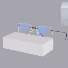 Carregar imagem no visualizador da galeria, Shinu armação de titânio óculos masculinos sem aro MR-7 lente de resina óculos de leitura progressiva 
