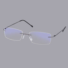 Carregar imagem no visualizador da galeria, Shinu armação de titânio óculos masculinos sem aro MR-7 lente de resina óculos de leitura progressiva 
