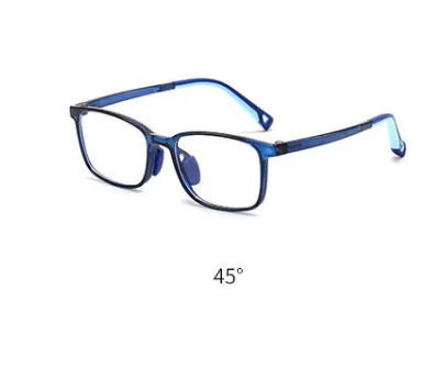 売れ筋がひ新作！ Kids Shape Square Glasses Glasses Blocking Light Blue Music