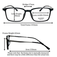 Load image into Gallery viewer, SHINU Smart Multifocal Grade Glasses Near and Far Titanium Frame Prescription Glasses for Men Intelligent Progressive Lenses
