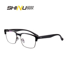 Carregar imagem no visualizador da galeria, Shinu óculos masculino de bloqueio de luz azul, óculos de leitura multifocal progressivo, óculos de sol fotocromáticos para presbiopia masculino 
