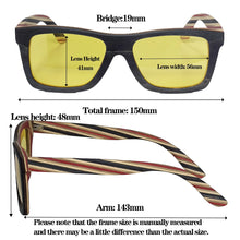 Carregar imagem no visualizador da galeria, SHINU Myopia Night Vision Glasses Man Night Driving Glasses square wooden frame Blocking Blue Light Lenses for Office Working
