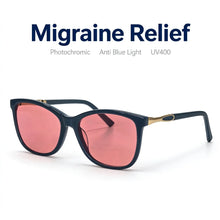 Load image into Gallery viewer, SHINU Photochromic FL-41 Migraine Glasses for Light Sensitivity Photophobia Anti Blue Light Transition Sunglasses Women
